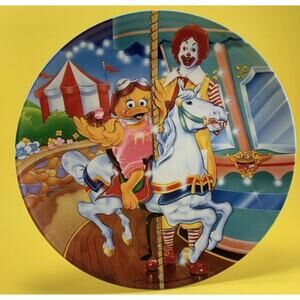 VINTAGE 90’s McDonald’s RONALD McDonald BIRDIE CAROUSEL HORSE PLATE McDonalds